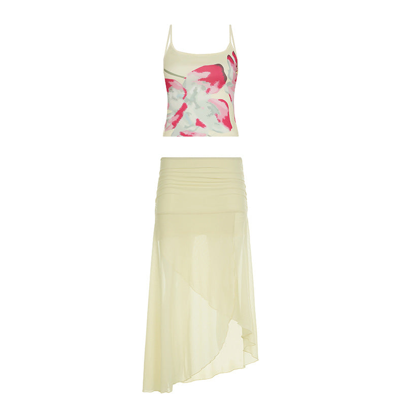 Kenia | Two-Piece Set with Floral Print and Mesh