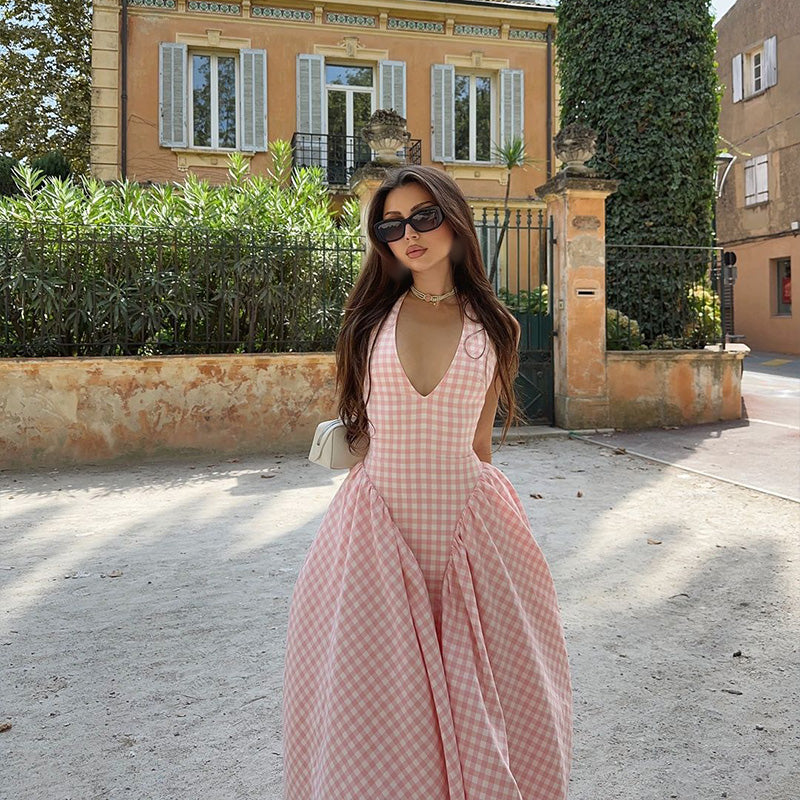 Romina | Midi Dress in Check