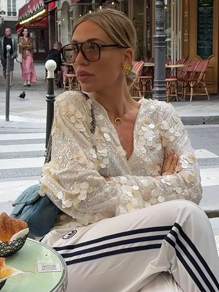 Rhea | Glamorous Shiny Blouse