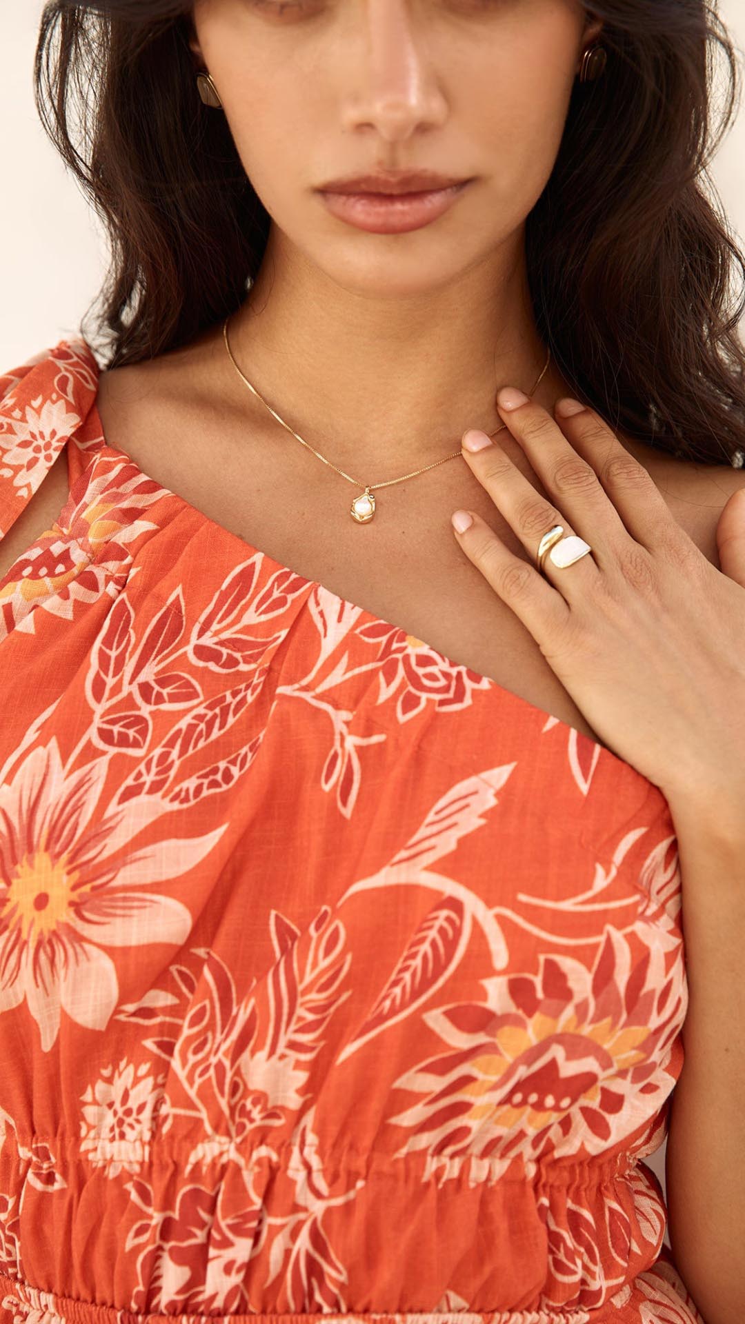 Bailey | Gold Necklace with Pearl
