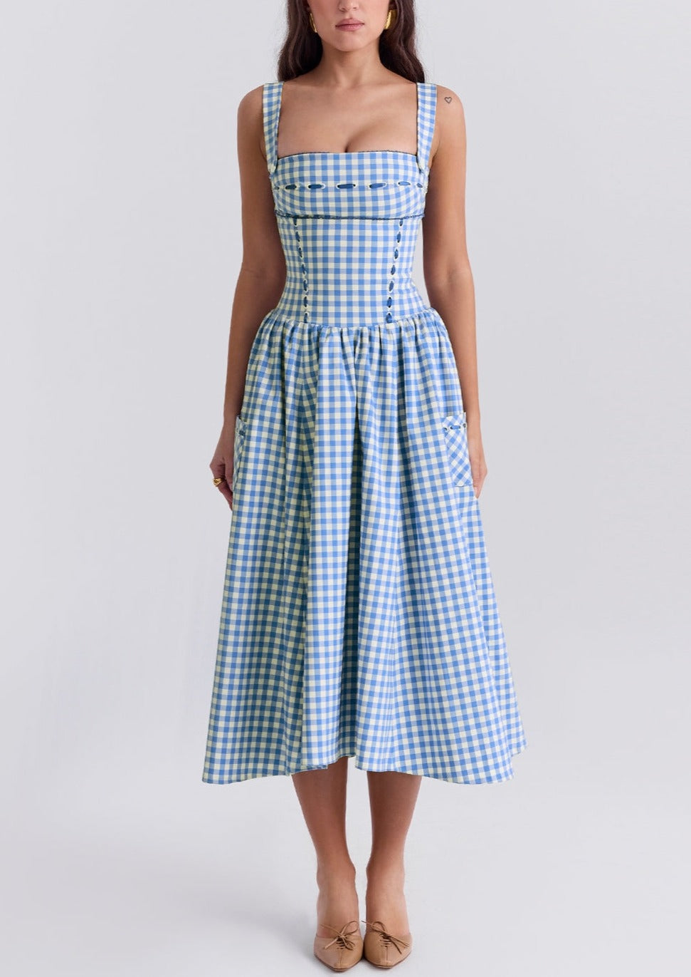 Ariana | Strapless Midi Summer Dress