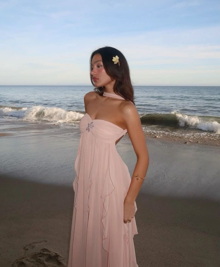 Collins | Strapless Ruffle Maxi Dress
