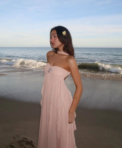 Collins | Strapless Ruffle Maxi Dress