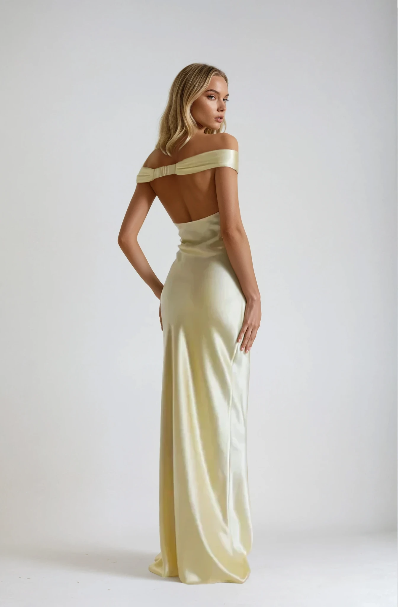 Emory | Satin Maxi Dress with Backless Design