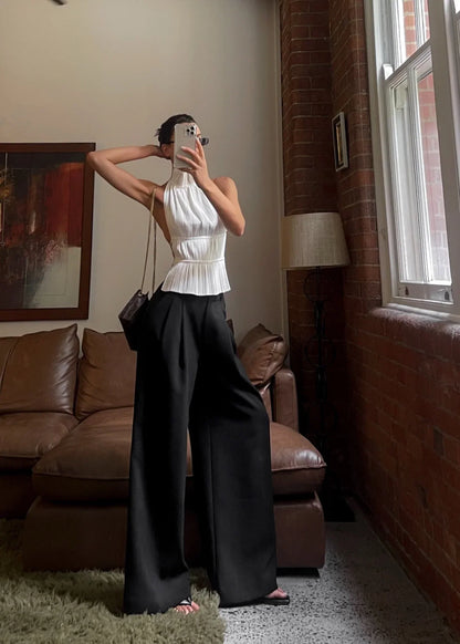 Lauren | Pleated Back Backless Top
