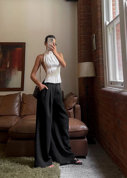 Lauren | Pleated Back Backless Top