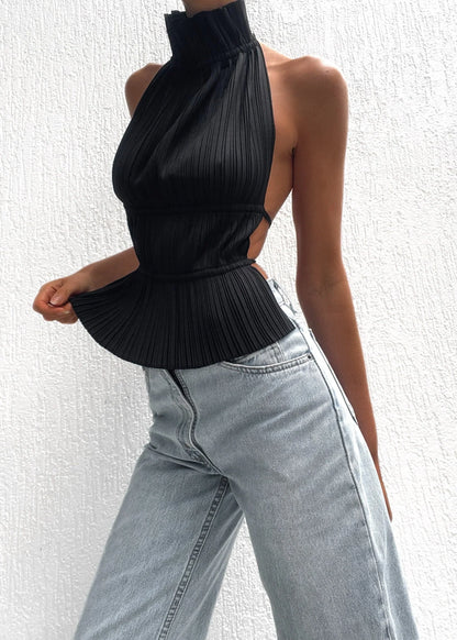 Lauren | Pleated Back Backless Top