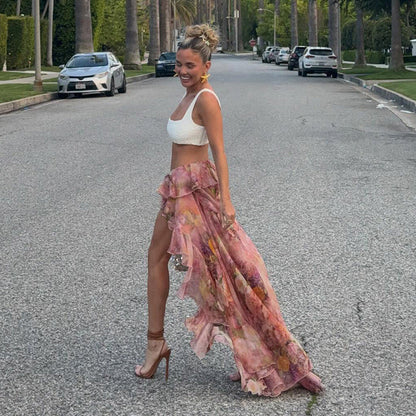 Alessia | Floral Ruffle Skirt