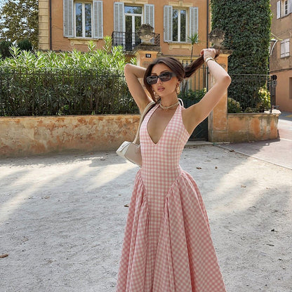 Romina | Midi Dress in Check