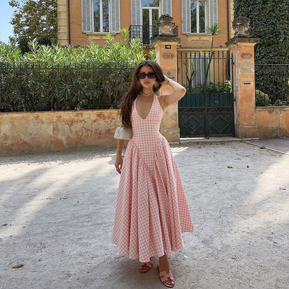 Romina | Midi Dress in Check