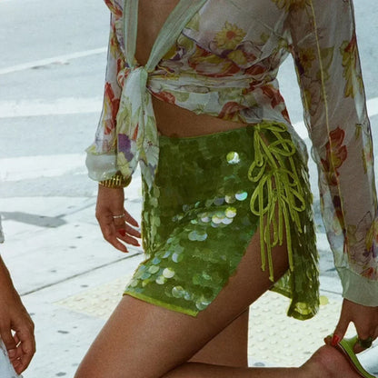 Hadassah | Mini Skirt with Glitter Sequins