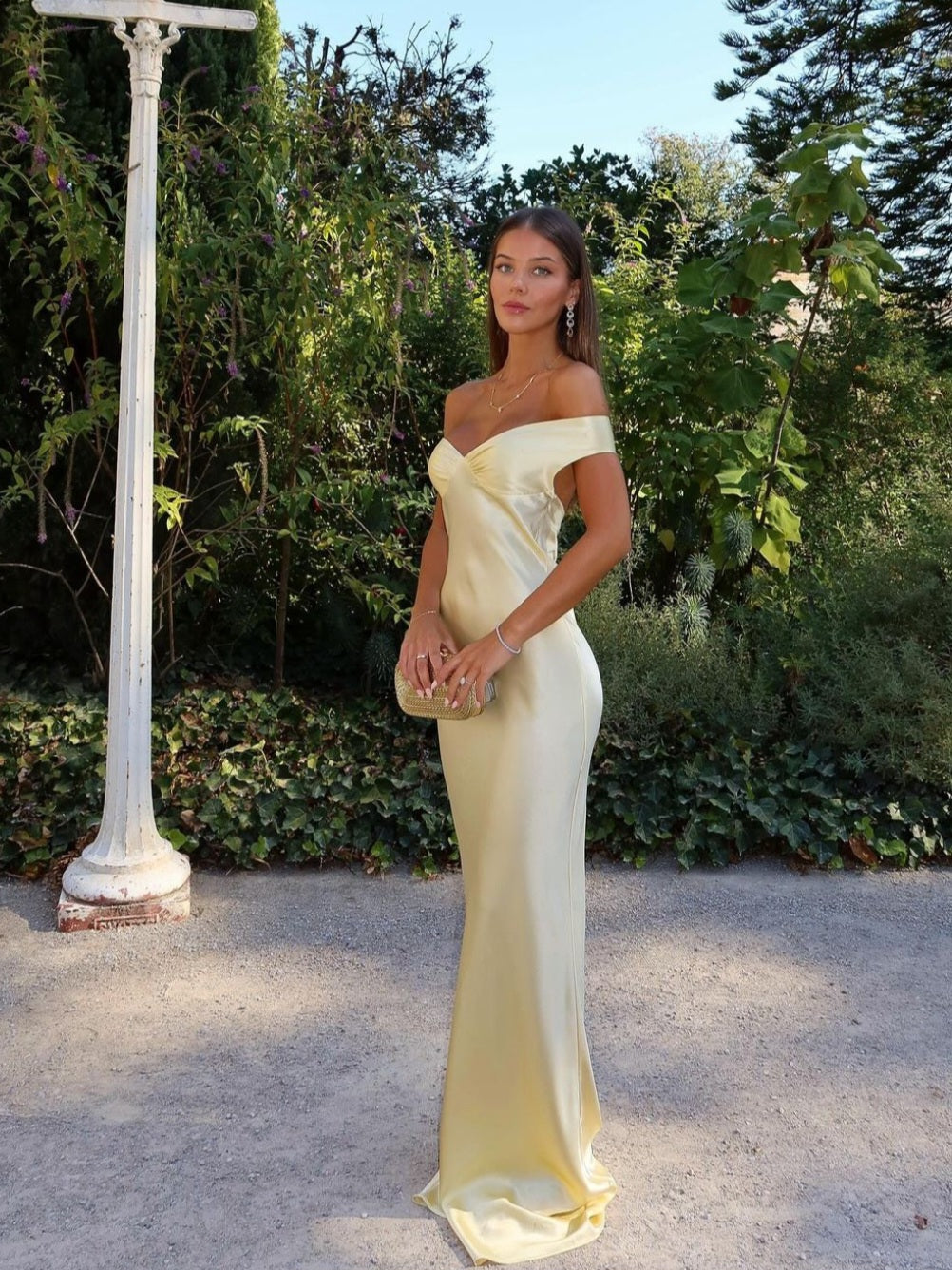 Emory | Satin Maxi Dress with Backless Design