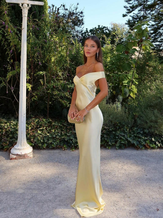 Emory | Satin Maxi Dress with Backless Design