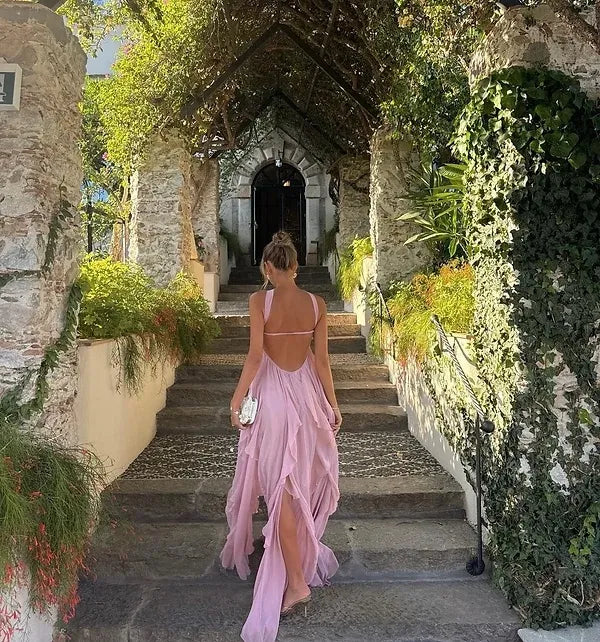 Collins | Strapless Ruffle Maxi Dress