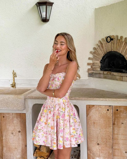 Lynn | Floral Mini Dress with Corset