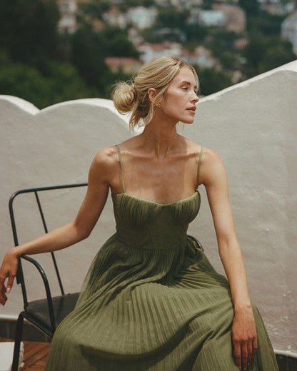 Hayley | Sleeveless Midi Dress with Bustier